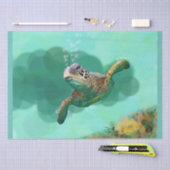 ウミガメの気泡包み紙シート媒体 薄葉紙 (クラフト)