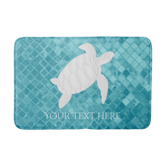 ウミガメの水の海ガラスは個人化なります バスマット (正面)