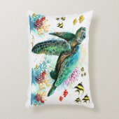 ウミガメの水中水色スタイル アクセントクッション (正面(垂直))