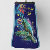 ウミガメの水中水色スタイル ゴルフヘッドカバー (回転90)