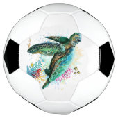 ウミガメの水中水色スタイル サッカーボール (回転)
