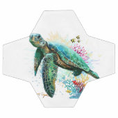 ウミガメの水中水色スタイル サッカーボール (フラット)