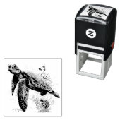 ウミガメの水中水色スタイル セルフインキングスタンプ (インサイチュ)