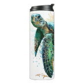 ウミガメの水中水色スタイル タンブラー (回転左)