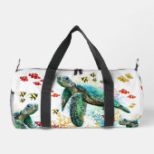 ウミガメの水中水色スタイル ダッフルバッグ (裏面)