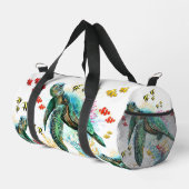 ウミガメの水中水色スタイル ダッフルバッグ (右コーナー)