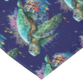 ウミガメの水中水色スタイル テーブルクロス (アングル)