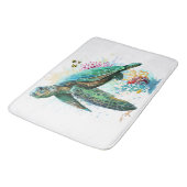ウミガメの水中水色スタイル バスマット (アングル)