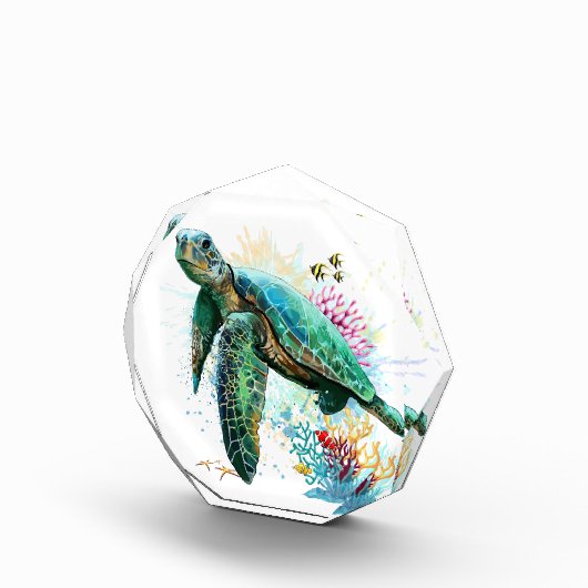 ウミガメの水中水色スタイル フォトブロック (右)