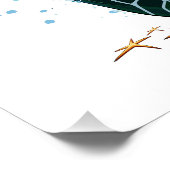 ウミガメの水中水色スタイル ポスター (コーナー)