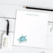 ウミガメの水彩文パーソナライズされた具 ノートパッド