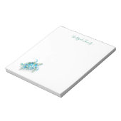 ウミガメの水彩文パーソナライズされた具 ノートパッド (回転)