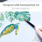 ウミガメの水彩熱帯緑 スクエア名刺