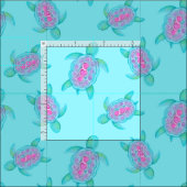 ウミガメの水彩画パターン ファブリック (タイル)