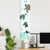 ウミガメの水彩育パーソナライズされた成 ポスター (ホームオフィス)