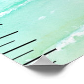 ウミガメの水彩育パーソナライズされた成 ポスター (角)