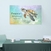 ウミガメの水彩色のバブル赤ちゃんシャワー 横断幕 (トレードショー)