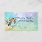 ウミガメの水色の泡おむつラッフル 名刺 (正面)