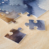 ウミガメの水色絵画の ジグソーパズル (側面)