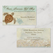 ウミガメの沿岸ビーチ-名刺 名刺 (正面/裏面)