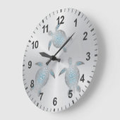 ウミガメの沿岸モダン番号 ラージ壁時計 (傾斜)
