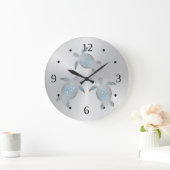 ウミガメの沿岸モダン番号 ラージ壁時計 (ホーム)