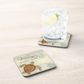 ウミガメの沿岸海岸-ビーチへの歓迎 コースター (右側)