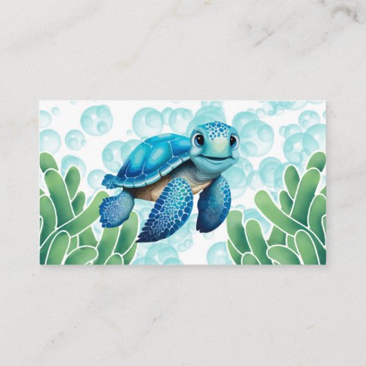 ウミガメの泡のり男の子おむつラッフル 名刺 (裏面)