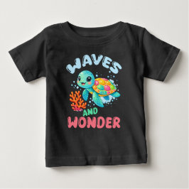 ウミガメの波と不思議な子供たち ベビーTシャツ