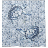 ウミガメの波 シャワーカーテン (正面)