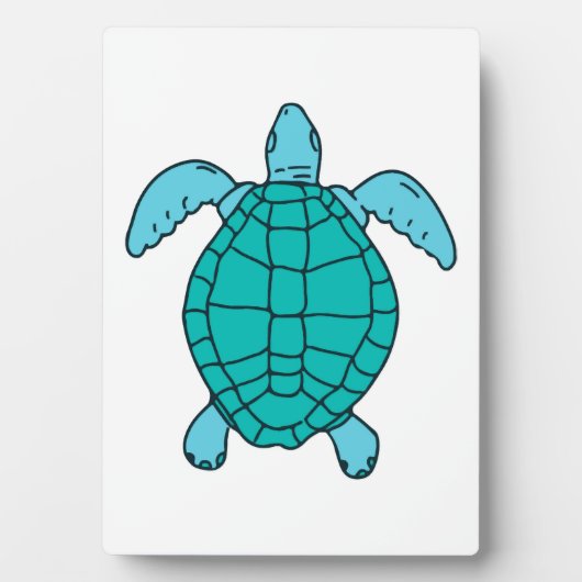ウミガメの泳ぐ絵 フォトプラーク (正面)