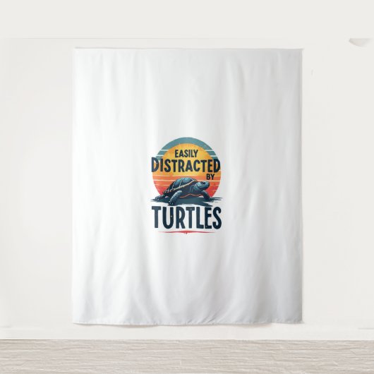 ウミガメの海のヴィンテージキに簡単に気を取られる タペストリー (正面)