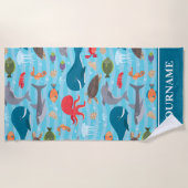 ウミガメの海の下 ビーチタオル (正面)