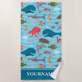 ウミガメの海の下 ビーチタオル (正面)