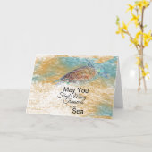 ウミガメの海の宝物 |グリーティングカード カード (黄色い花)