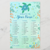 ウミガメの海の財布の下の赤ちゃんシャワーゲーム (正面)