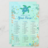 ウミガメの海の財布の下の赤ちゃんシャワーゲーム (正面/裏面)