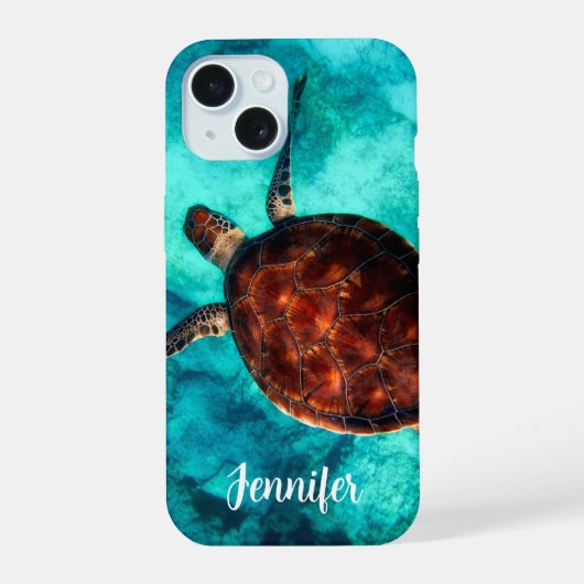 ウミガメの海  iPhone 15ケース (裏面)