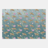 ウミガメの深いグリーン海 ラッピングペーパーシート (正面3)