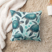 ウミガメの生活 クッション (ブランケット)