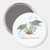 ウミガメの磁パーソナライズされた石 マグネット (正面/裏面)