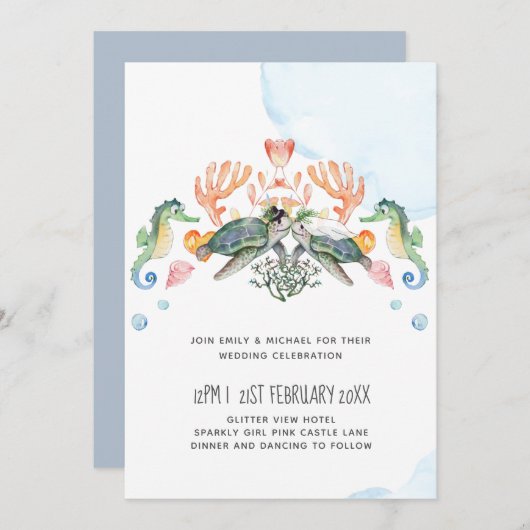 ウミガメの結婚式　花嫁と花婿登場 (正面/裏面)