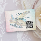 ウミガメの結婚式RSVP QRコード エンクロージャーカード