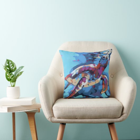 ウミガメの絵画 - 海洋生活のインテリア クッション (椅子)