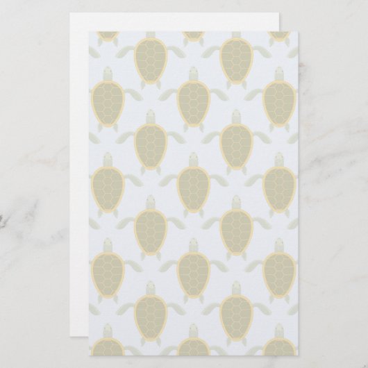 ウミガメの群れ 便箋 (正面/裏面)