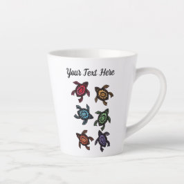 ウミガメの群抽象芸術色の貝殻 カフェラテマグ