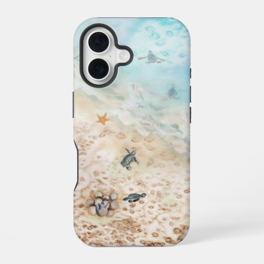 ウミガメの航海 iPhone 16ケース (裏面)