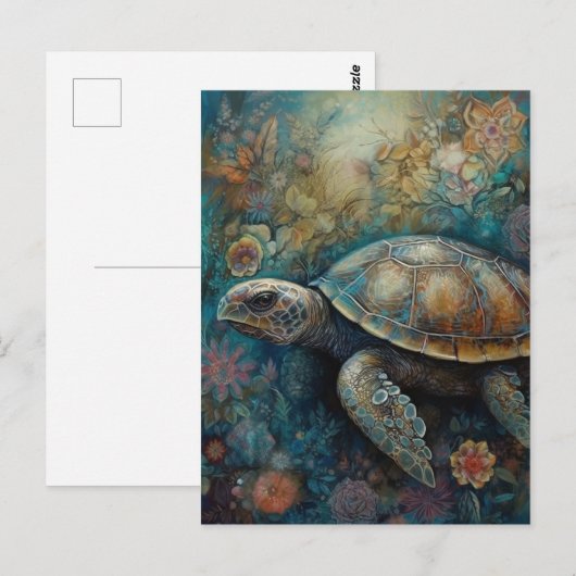 ウミガメの花 ポストカード (正面/裏面)