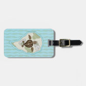 ウミガメの荷札をカリー ラゲッジタグ (正面横)