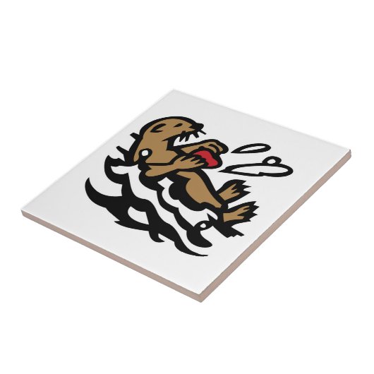 ウミガメの装飾瓦 タイル (側面)